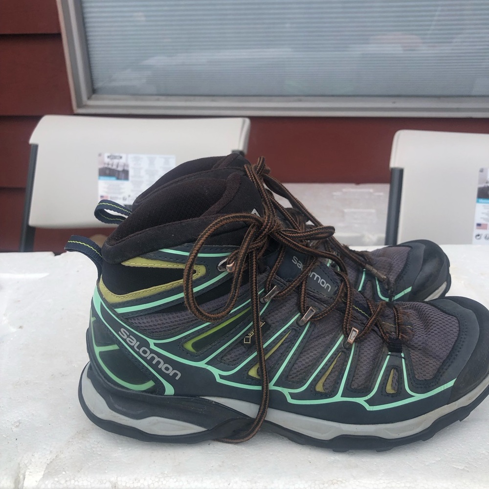 Salomon X Ultra 2 Mid Blue Black Gore-Tex GTX Hiking Boots Size 9 - Picture 2 of 15